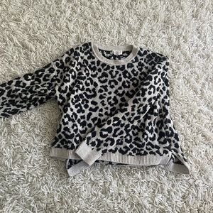 Cheetah cropped sweater